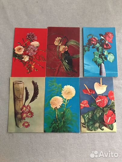 Открытки СССР цветы