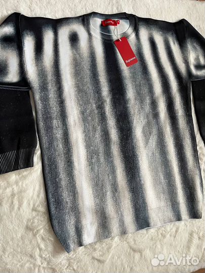 Свитер Supreme blurred logo серый s m l xl