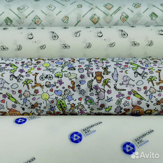 Тишью калька с печатью логотипов или принтов