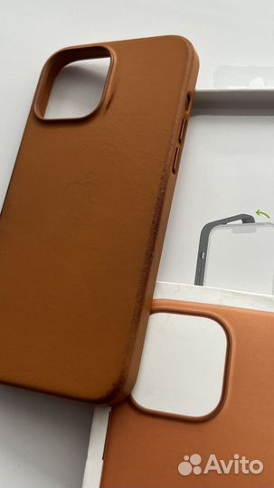 Чехол iPhone 13 pro max (про макс) кожа leather