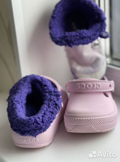 Меховые Сабо crocs детские