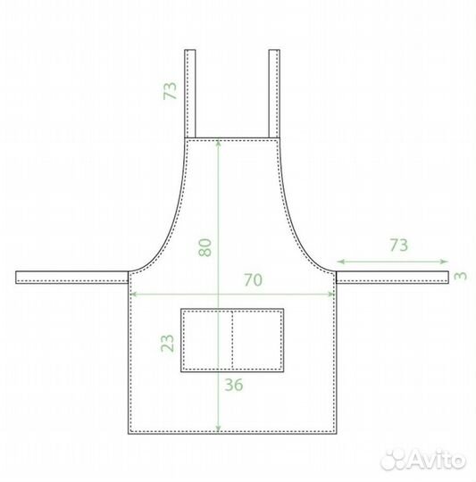 Фартук на 14, 23 мужской водоотталк. с карманами