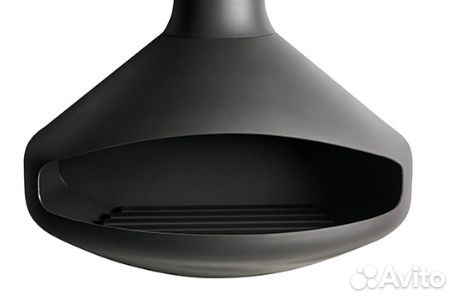 Пристенный подвесной дровяной камин