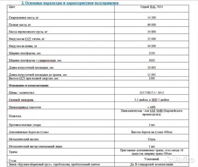 Полуприцеп трал (тяжеловоз) Политранс ТСП 94184, 2023