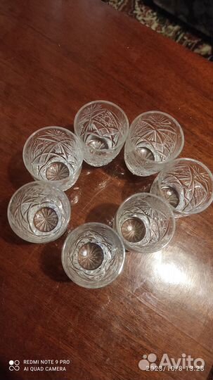 Хрустальные стопки СССР 8 шт в отличном состоянии