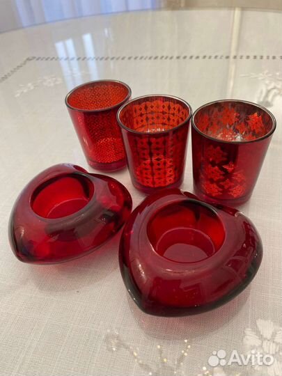 Посуда, красное стекло