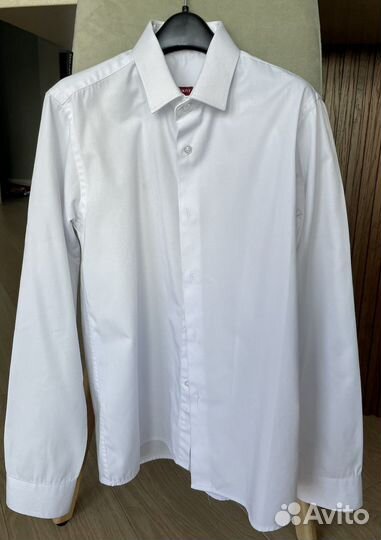 Детская белая рубашка для мальчика 158