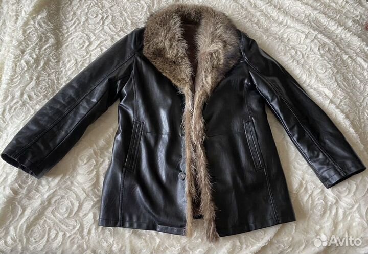 Дубленка мужска с мехом кожаная