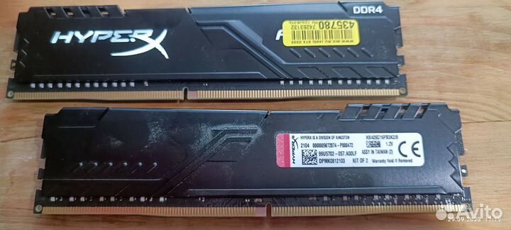 Модуль памяти Kingston HyperX Fury DDR4 2x 4 Гб