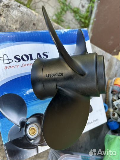 Винт гребной solas для mercury, tohatsu, honda