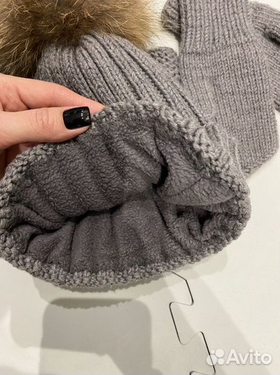 Детская шапка 46-48 снуд варежки