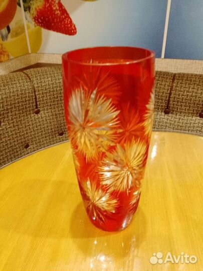Ваза рубиновое стекло СССР
