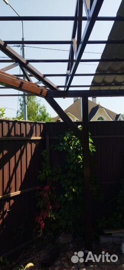 Навесы из профлиста двускатные