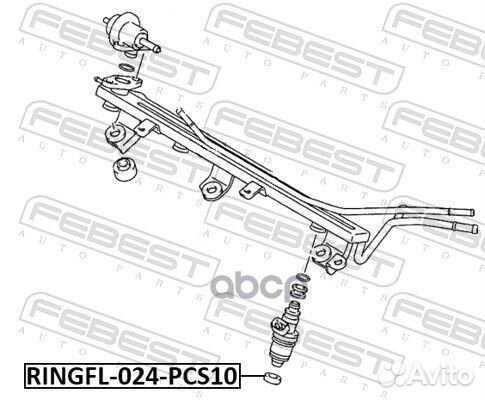 Кольцо уплотнительное форсунки впрыска топлива (10