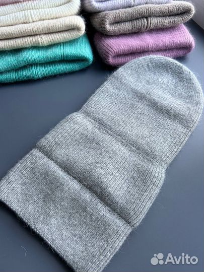 Шапка вязаная из ангоры