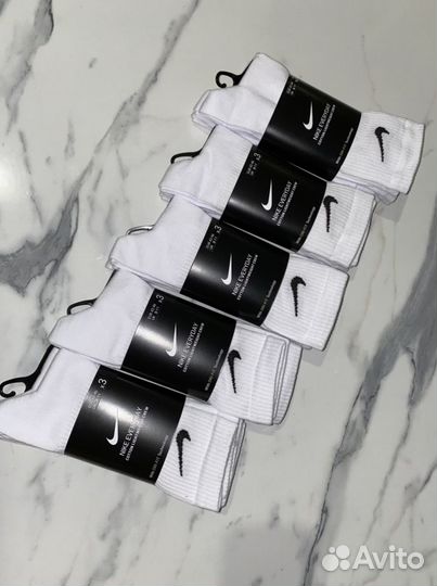 Белые Nike everyday cotton crew x3