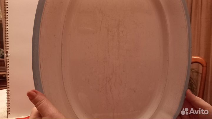 Блюдо овальное большое антикварное