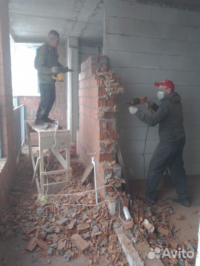 Демонтаж стяжки, стен Снос домов, сараев