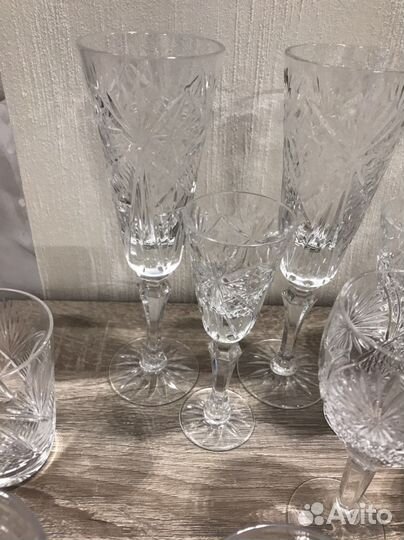 Фужеры, рюмки хрустальные