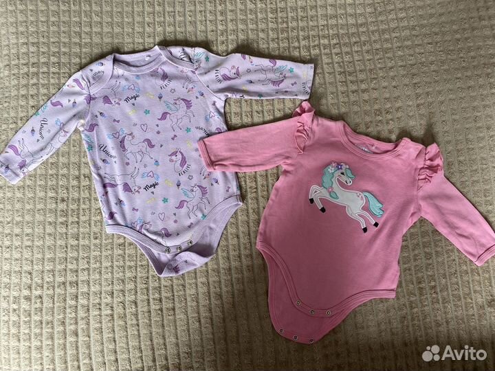Одежда пакетом для девочки 3 6 9 месяцев 62-68-74