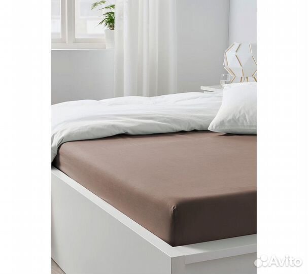 Простынь GoodNight Сатин 160х200х20 Шоколад на рез