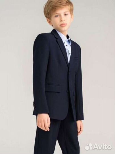 Школьный костюм тройка р. 122-128 Плейтудей синий