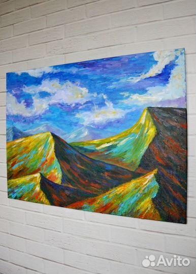Картина акрилом - Сияние гор