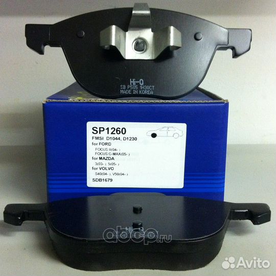 Колодки тормозные ford Focus 2 mazda 3 volvo перед