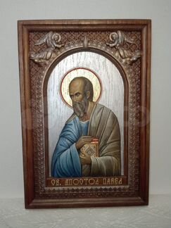 Икона резная/расписанная "Святой Апостол Павел"