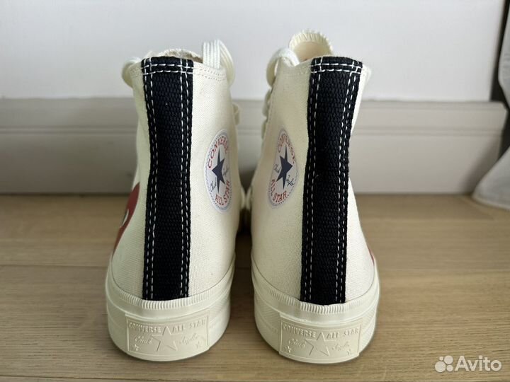 Кеды converse play comme DES garcons белые высокие