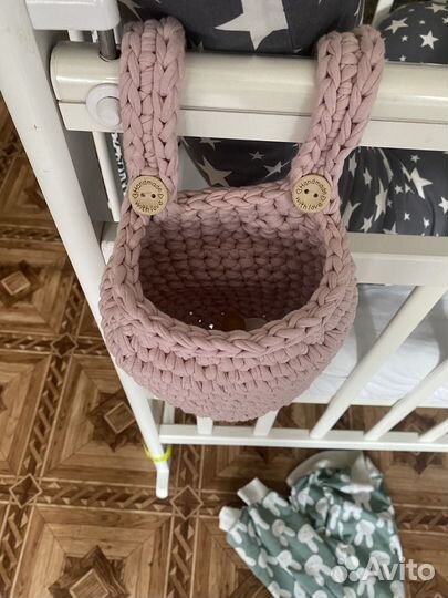Корзина на кроватки, из пряжи