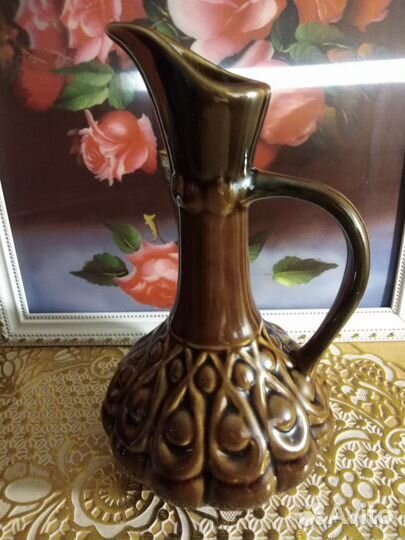 Кувшин, обливная керамика, высота 22 см