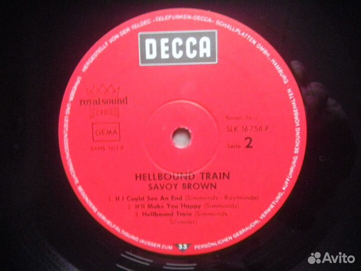 Savoy Brown Hellbound Train Germ. Decca G/F 72 EX