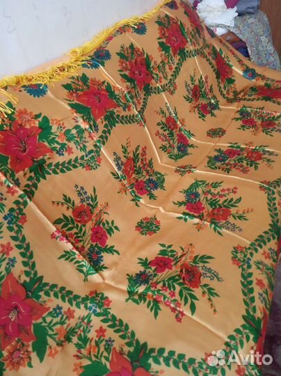 Покрывало скатерть СССР шёлковое