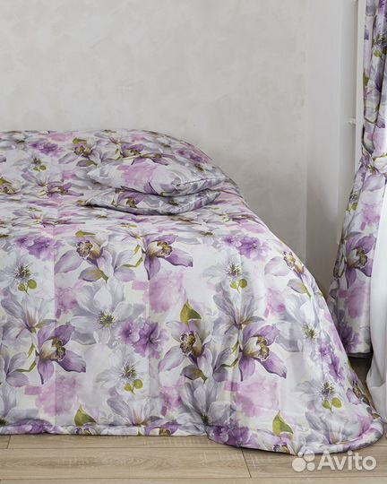Покрывало Жардин сирень новое плед на кровать
