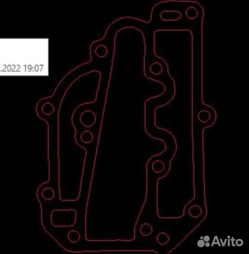 Прокладка выхлопа лодочного мотора Mercury 6, 8, 9