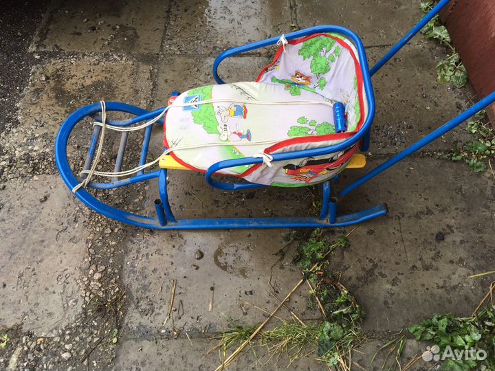 Детские зимние санки коляска