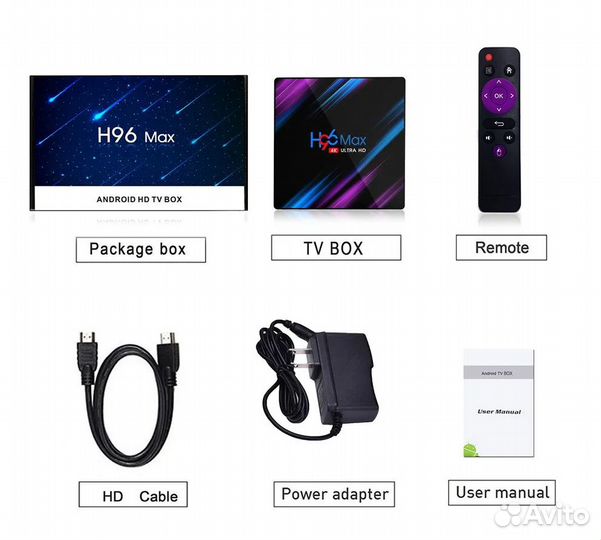 Андроид тв приставка смарт опер./вн. память 4/64Гб