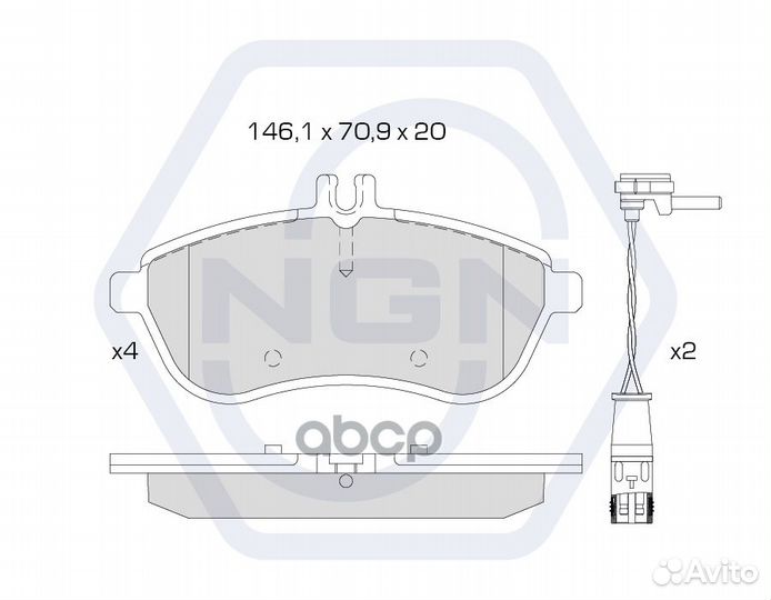 Колодки тормозные дисковые керамические перед