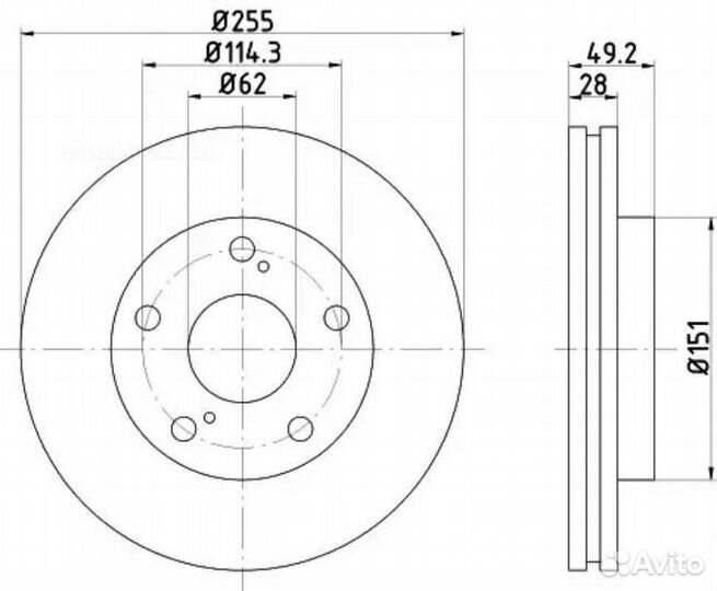 Nisshinbo ND1040K Диск тормозной перед