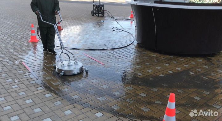 Мойка фасадов, мойка тротуарной плитки