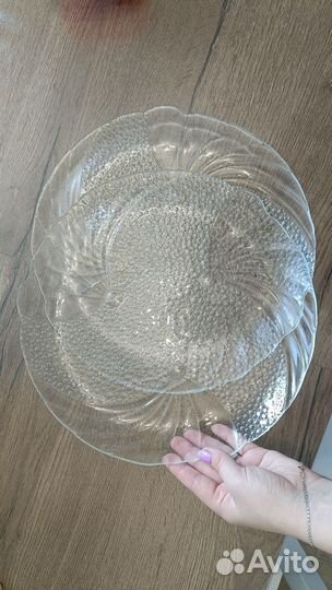 Блюдо стеклянное сервировочное круглое 2 шт