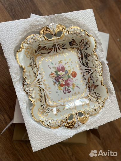 Блюдо фарфор германия квадрат поднос ильменау