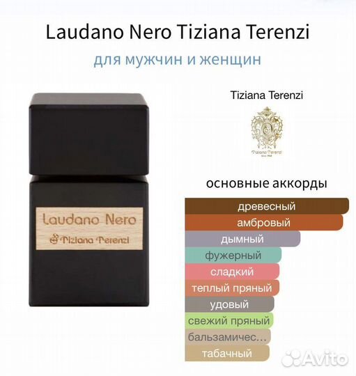 Tiziana Terenzi Laudano Nero. Распив от 2ml