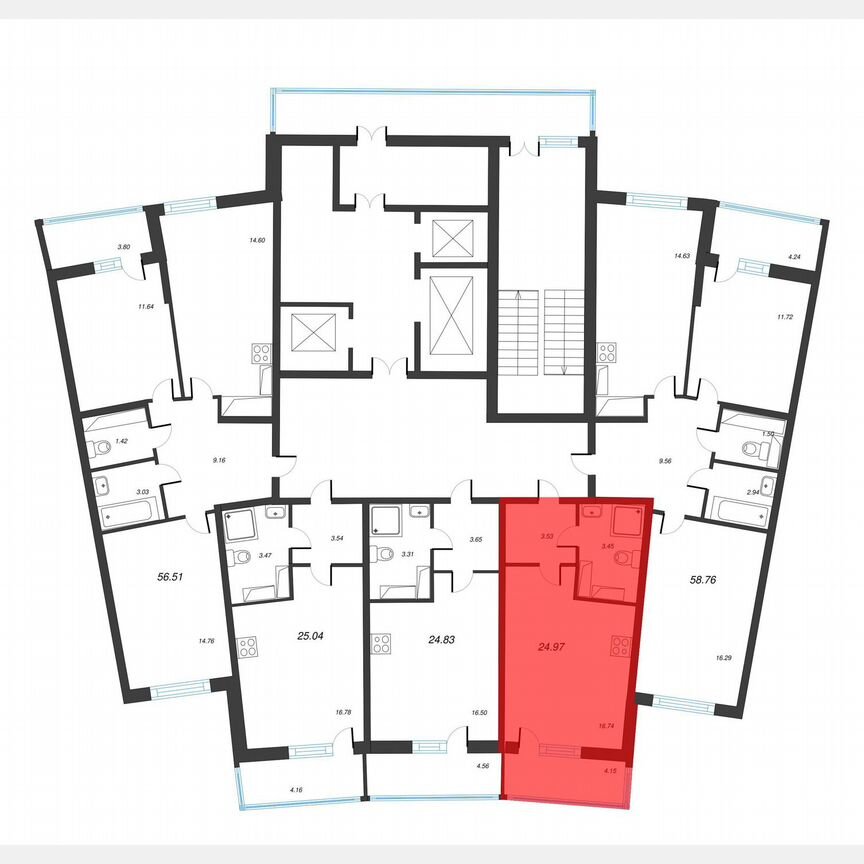 Квартира-студия, 27,9 м², 21/22 эт.