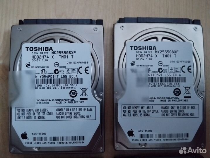 HDD 250'GB (для ноута) 75-200ч