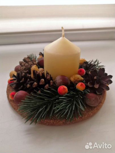 Подсвечник. Рождественский венок