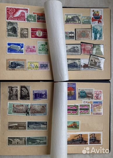 Марки ж/д тематика паровозы. Конверты, этикетки