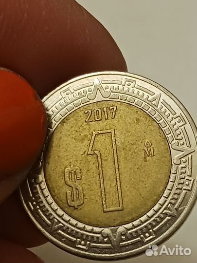 1 мексиканский доллар 2017г