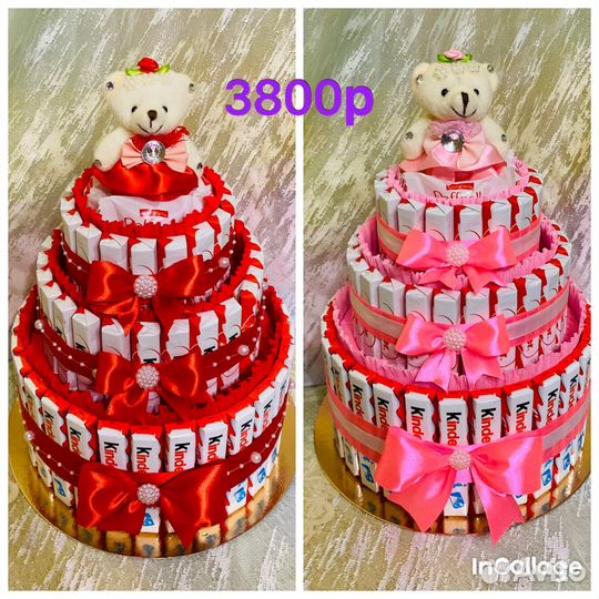 Торт из конфет киндеров